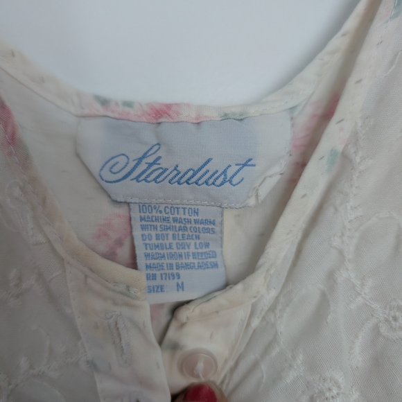 Vintage Stardust Nightgown Floral, 100% Cotton, Women's Medium - Picture 2 of 5